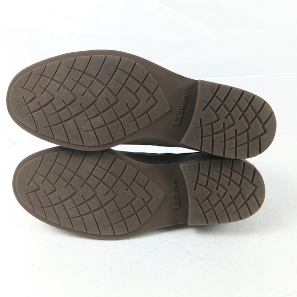 LL Bean Ankle Boots Women Size 6.5 Taupe Leather Open Side Buckle Back Zip Shoes - Picture 8 of 9